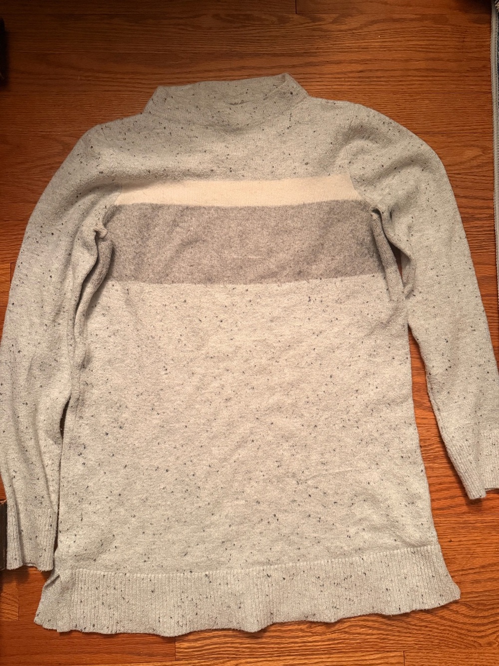 Loft Light Gray Colorblock Turtleneck Sweater